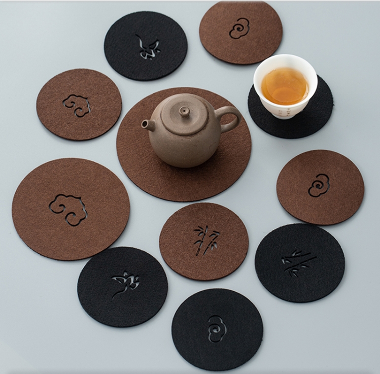 國風創意吸水毛氈杯墊,禪意滿滿超吸睛 國風創意吸水毛氈杯墊,禪意滿滿超吸睛